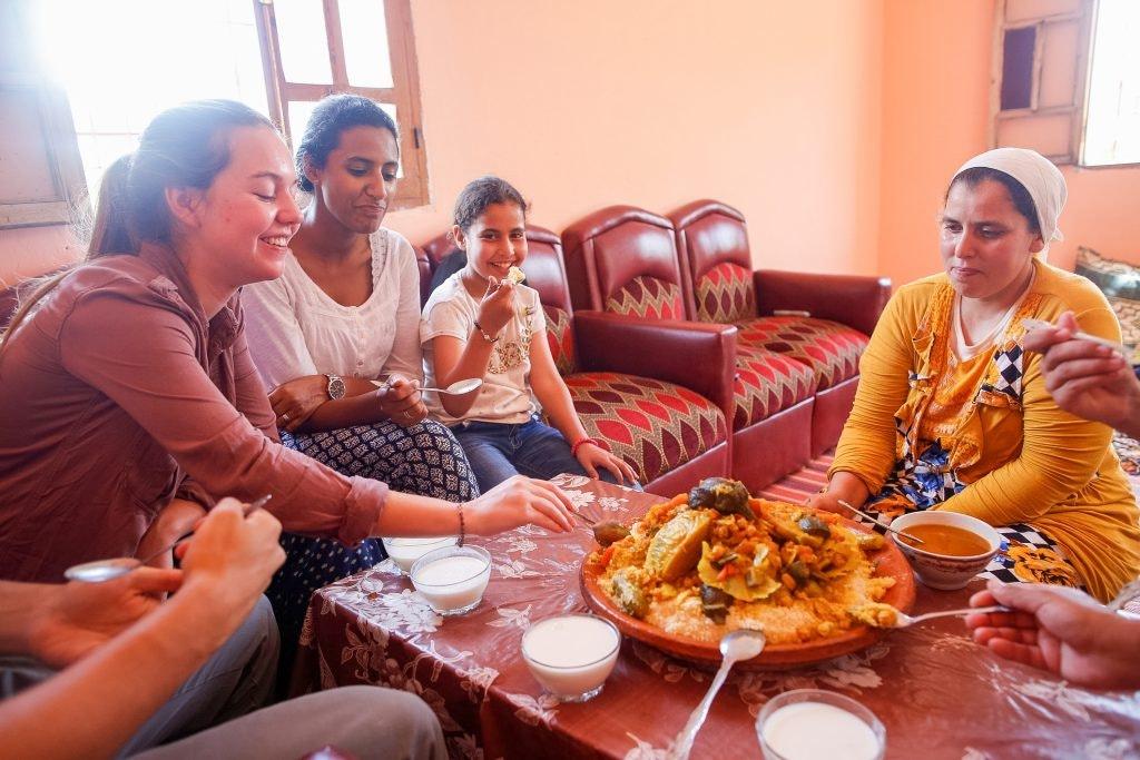 The traditional couscous plate built for sharing at the heart of Moroccan family culture