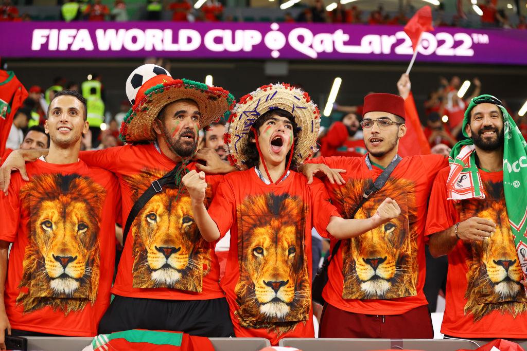 Atlas Lions versus Oranje fans Monterrey Morocco Netherlands World Cup red green orange stadium colour