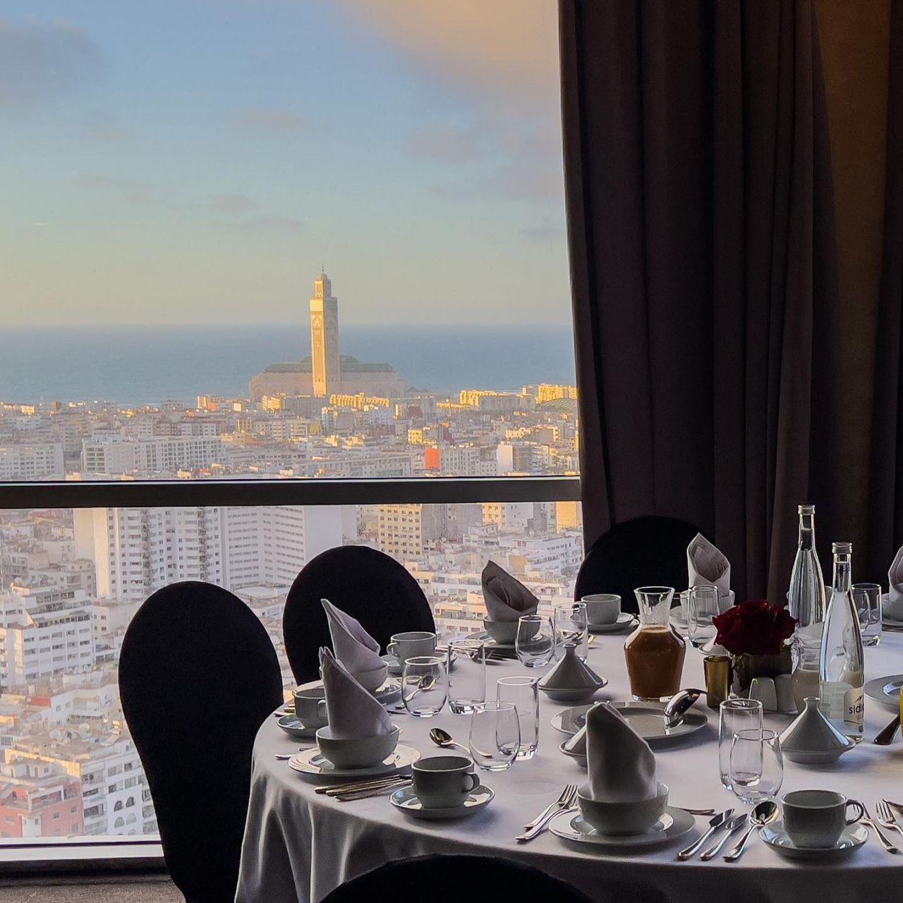 Casablanca rooftop dining big city energy business dinners urban Morocco night out modern
