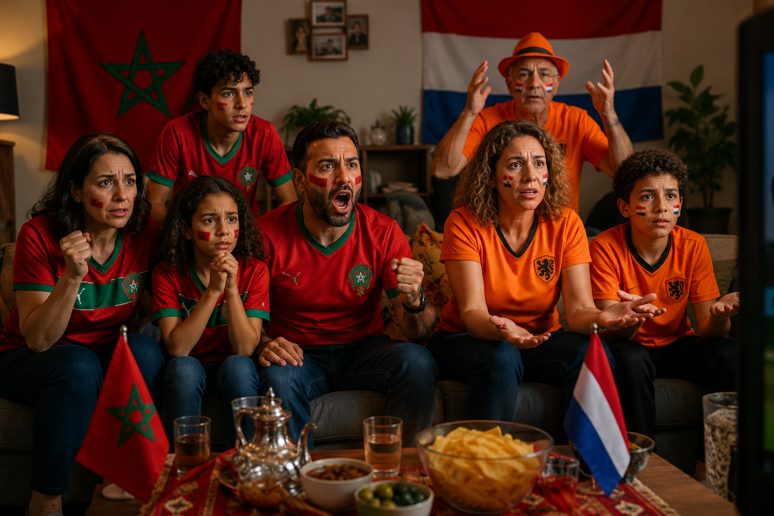 Dutch Moroccan family split emotion identity Morocco Netherlands World Cup match belonging diaspora