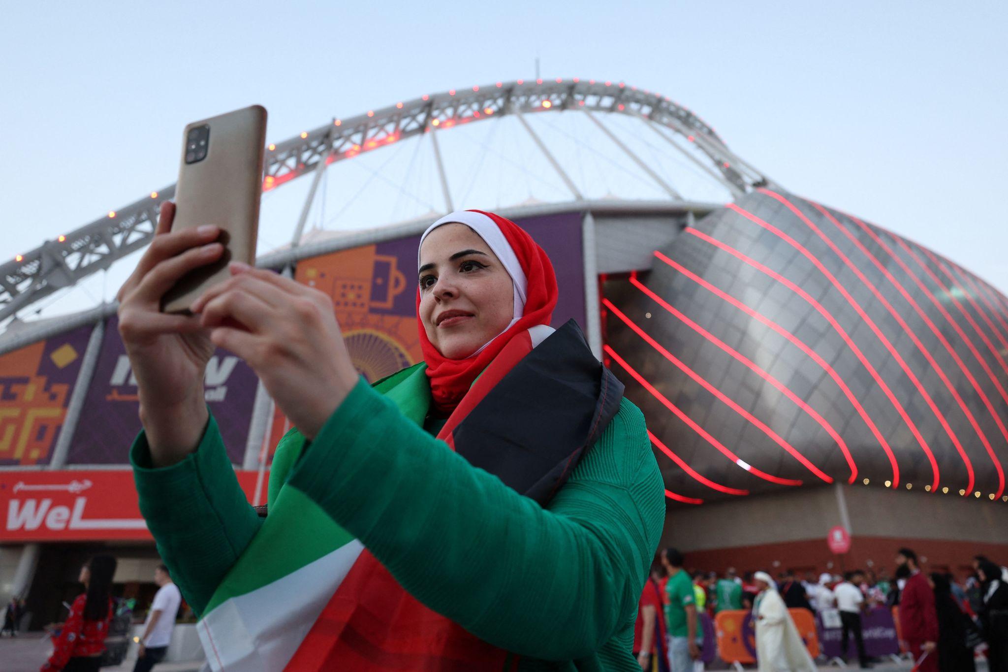 Morocco fans Monterrey content creators short video phone camera World Cup travel social media