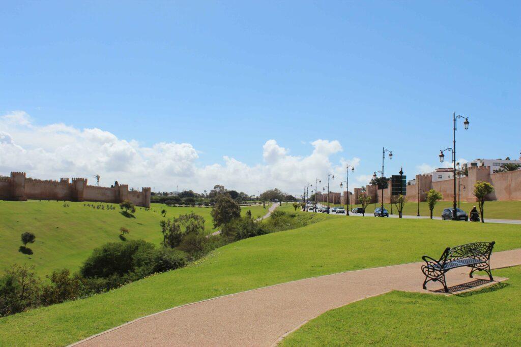 Rabat green spaces parks wide avenues calm neighbourhoods family Morocco capital breathing space