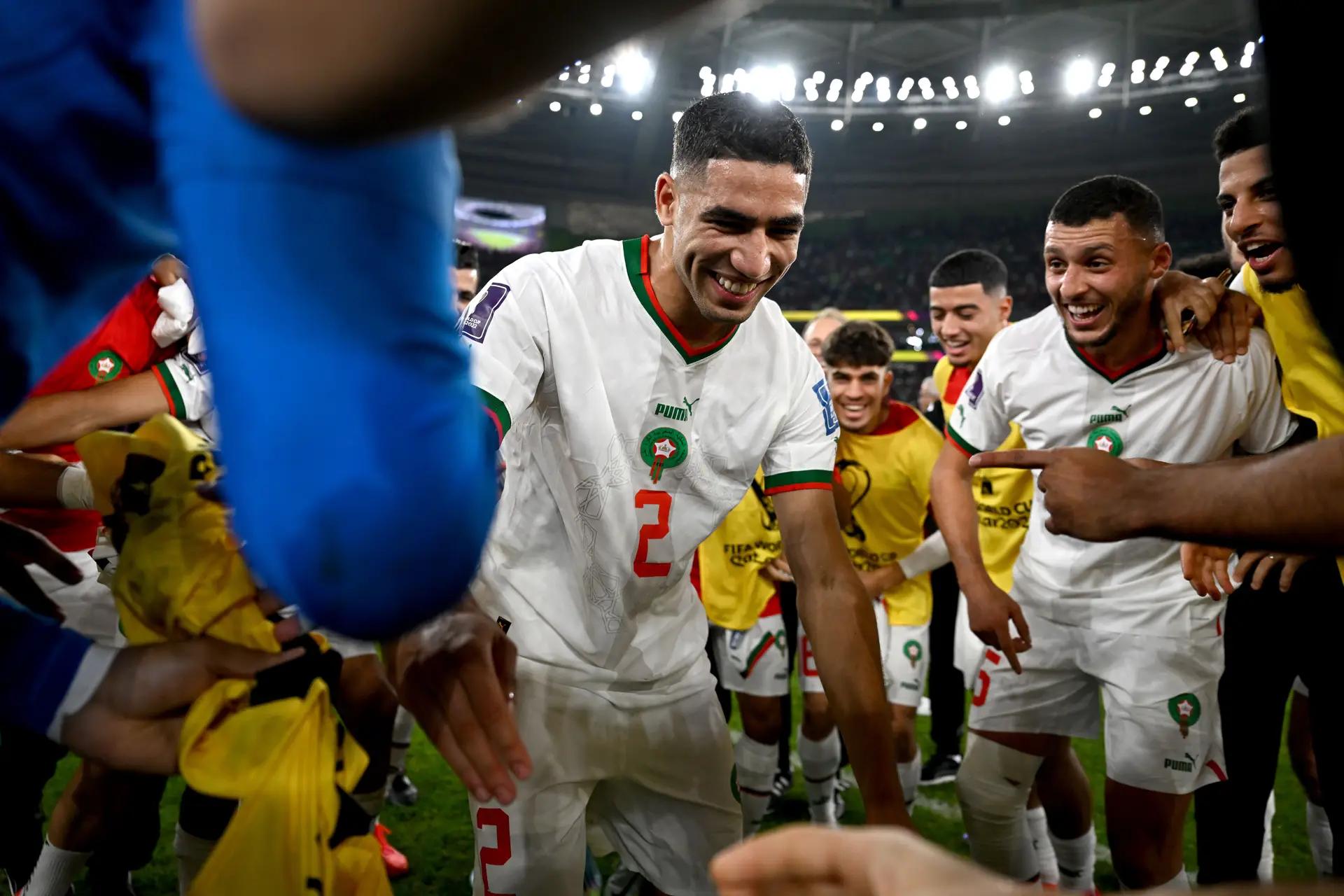Achraf Hakimi pulling Morocco back into the Haiti game with a crucial World Cup goal