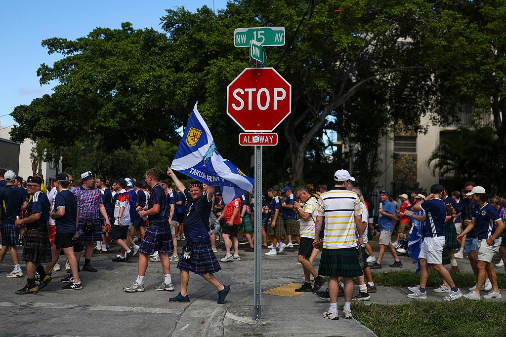 Miami streets turning blue and white as Scotland's Tartan Army invaded the city before Brazil