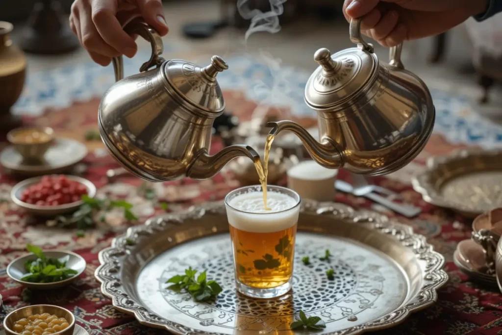 Mint tea before kick-off Morocco match night football ritual fan table snack preparation 3am
