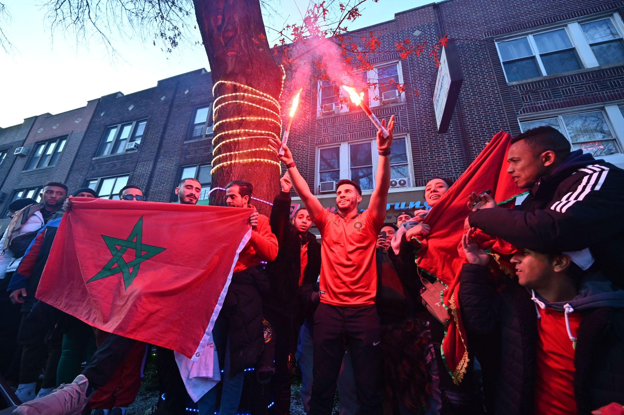 Moroccan North American diaspora fans preparing for the Haiti match in Atlanta