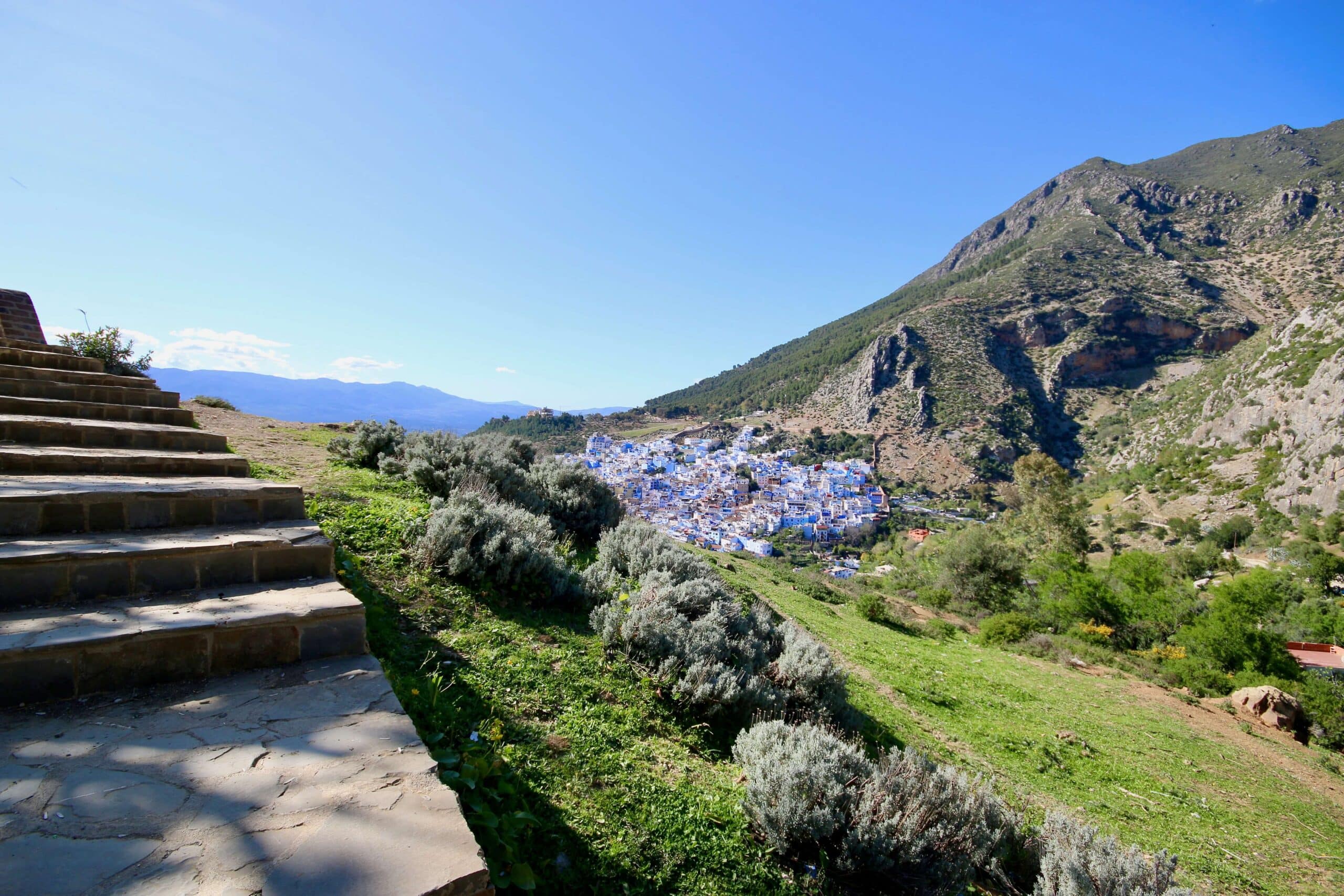 The Rif Mountains giving Chefchaouen a wild natural backdrop that sets it apart from any other Moroccan city