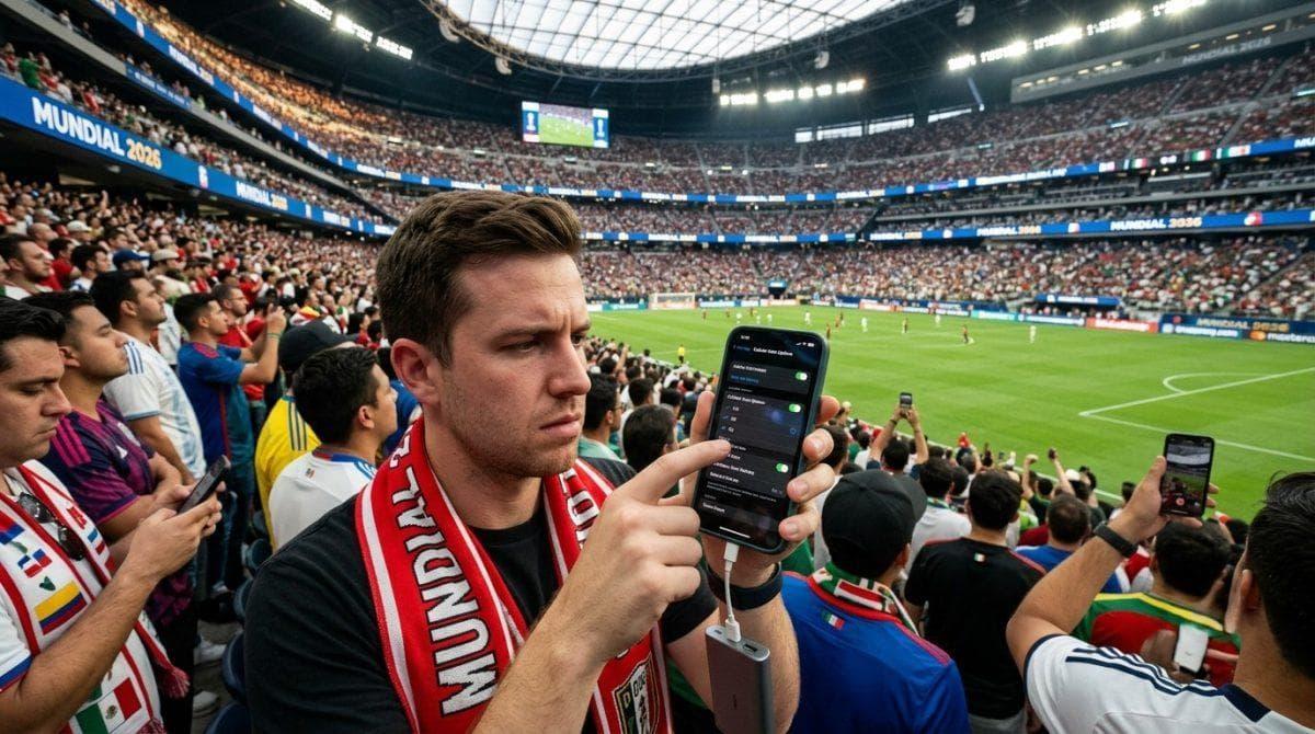 Phone battery travel tool Houston World Cup ticket map ride-share payment group chat charger fans