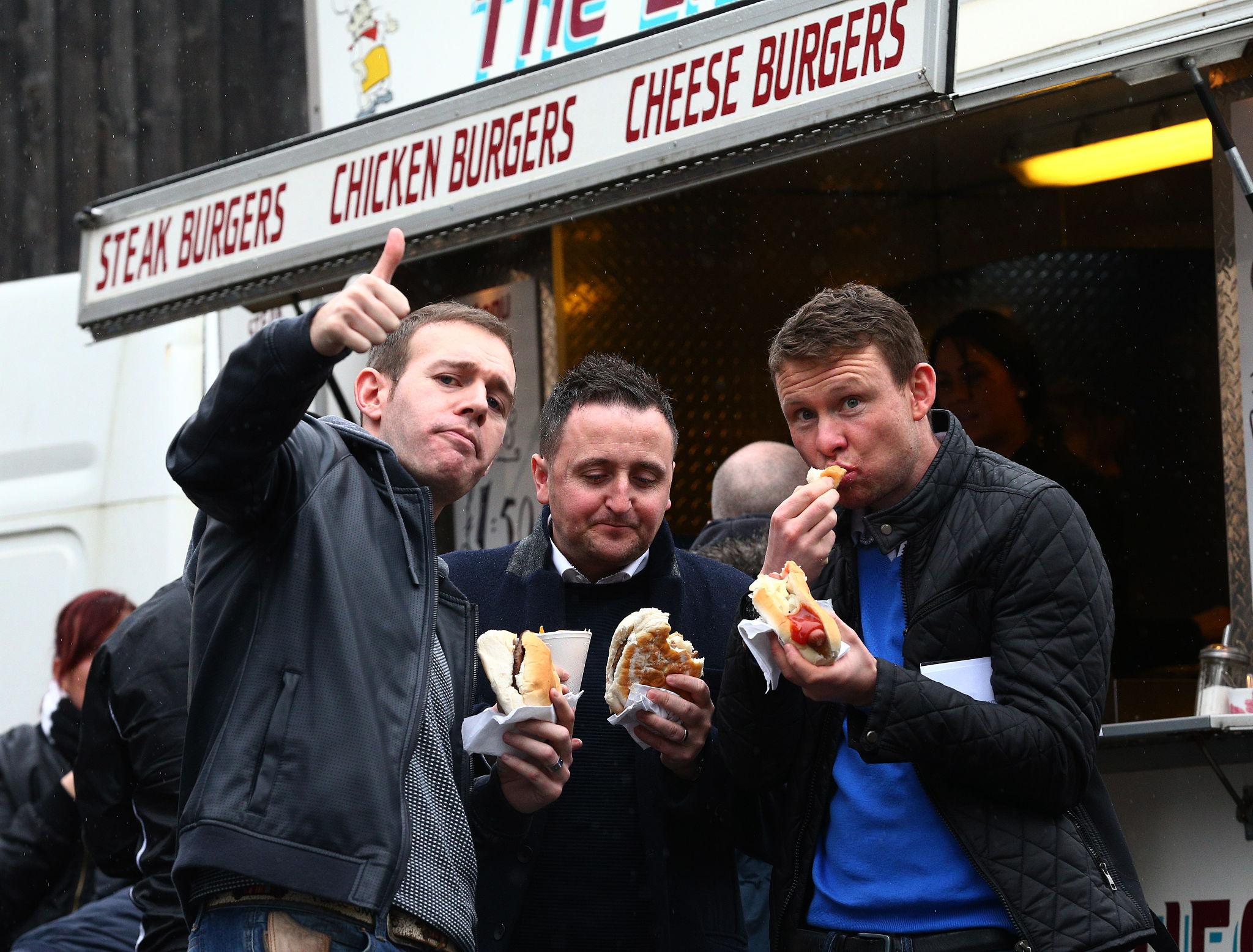 Quick food wins fans moving World Cup match day burgers wraps sandwiches cold drinks coffee stadium