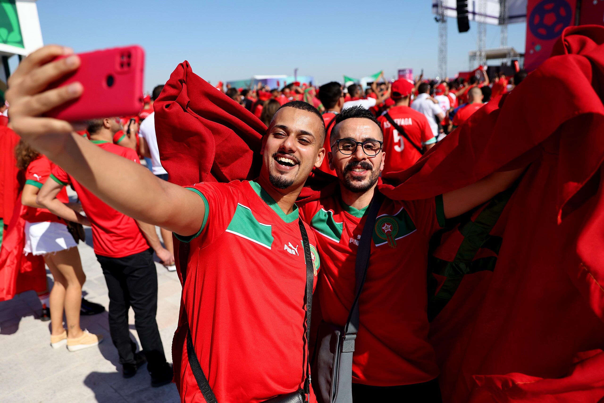 Social media Morocco road content car flag trip match day entertainment build-up modern fan culture
