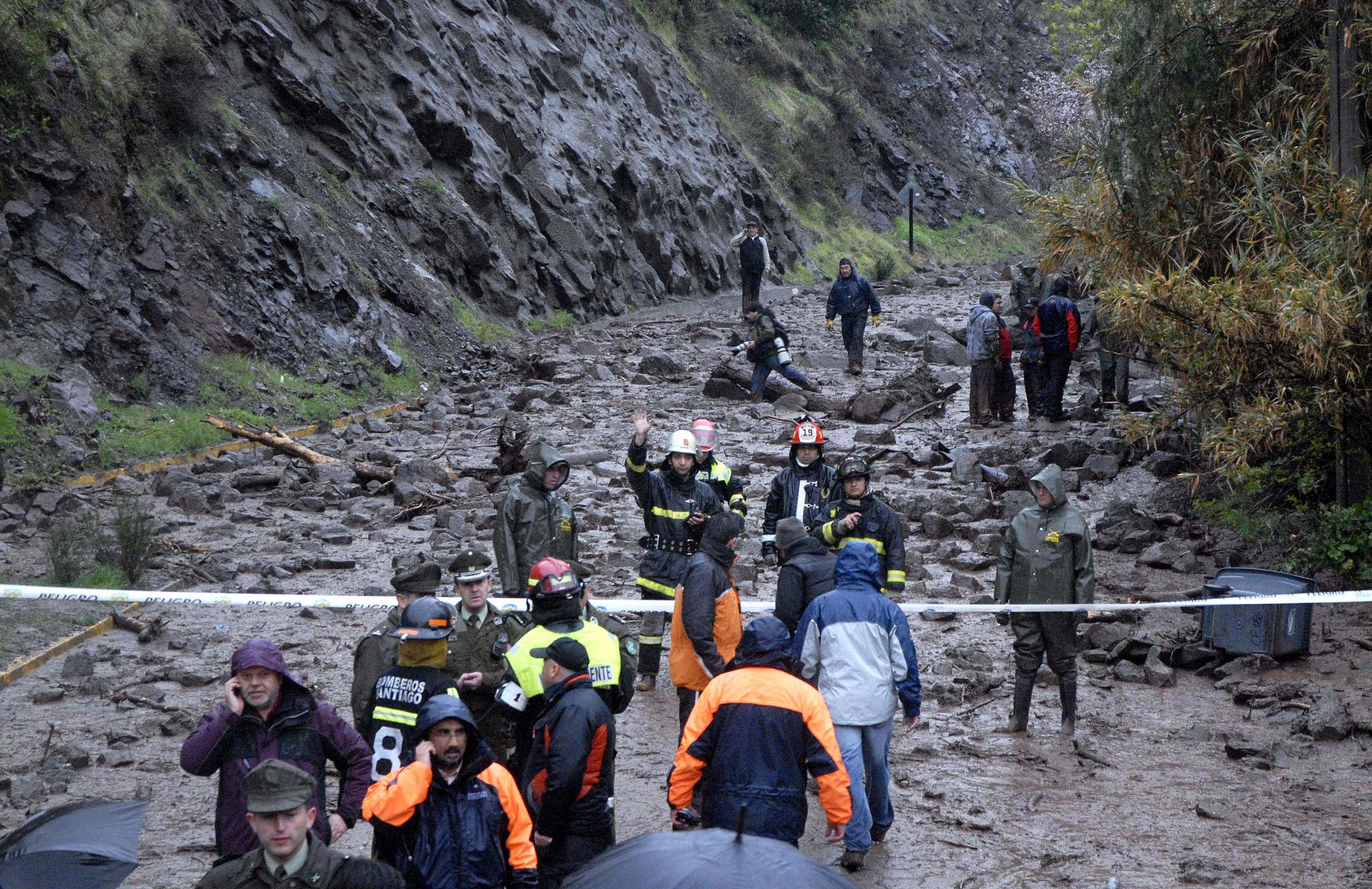 The Andes mountain landscape increasing flood, landslide and transport risks during extreme weather in Chile