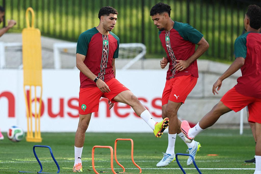 Morocco's substitutes prepare to step up in a decisive World Cup knockout night against France