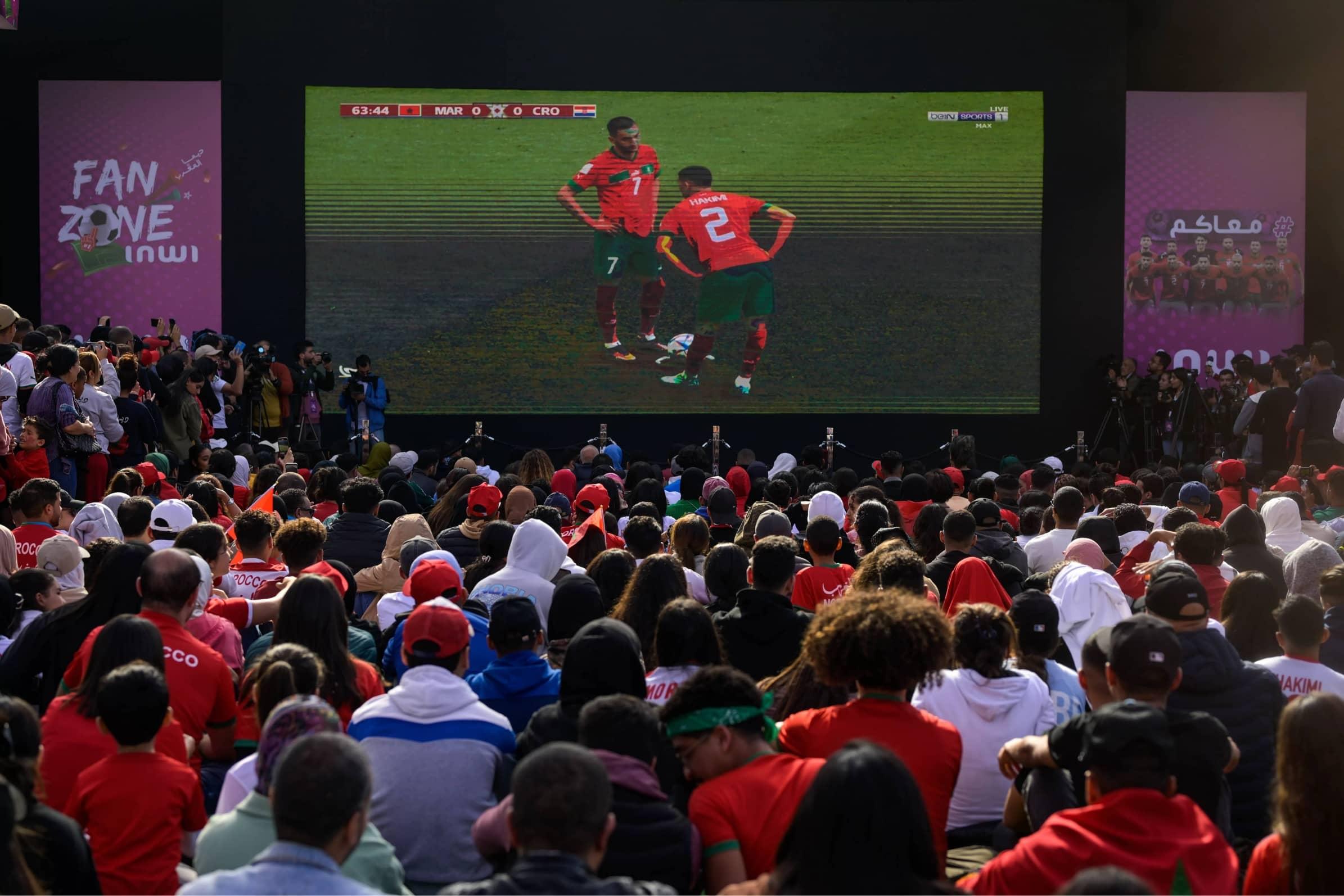 Moroccan fans turn the celebration into content, spreading clips of the 3-0 win worldwide