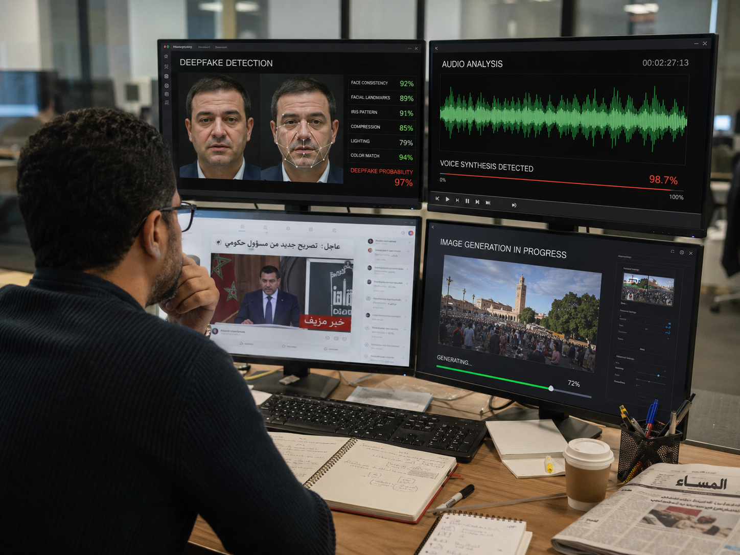 Generative AI dramatically reducing the cost of producing convincing fake audiovisual content