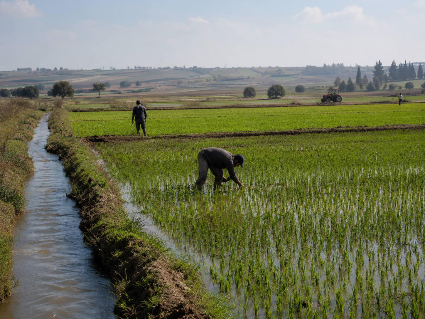 The Gharb plain providing Morocco with an important domestic rice production base
