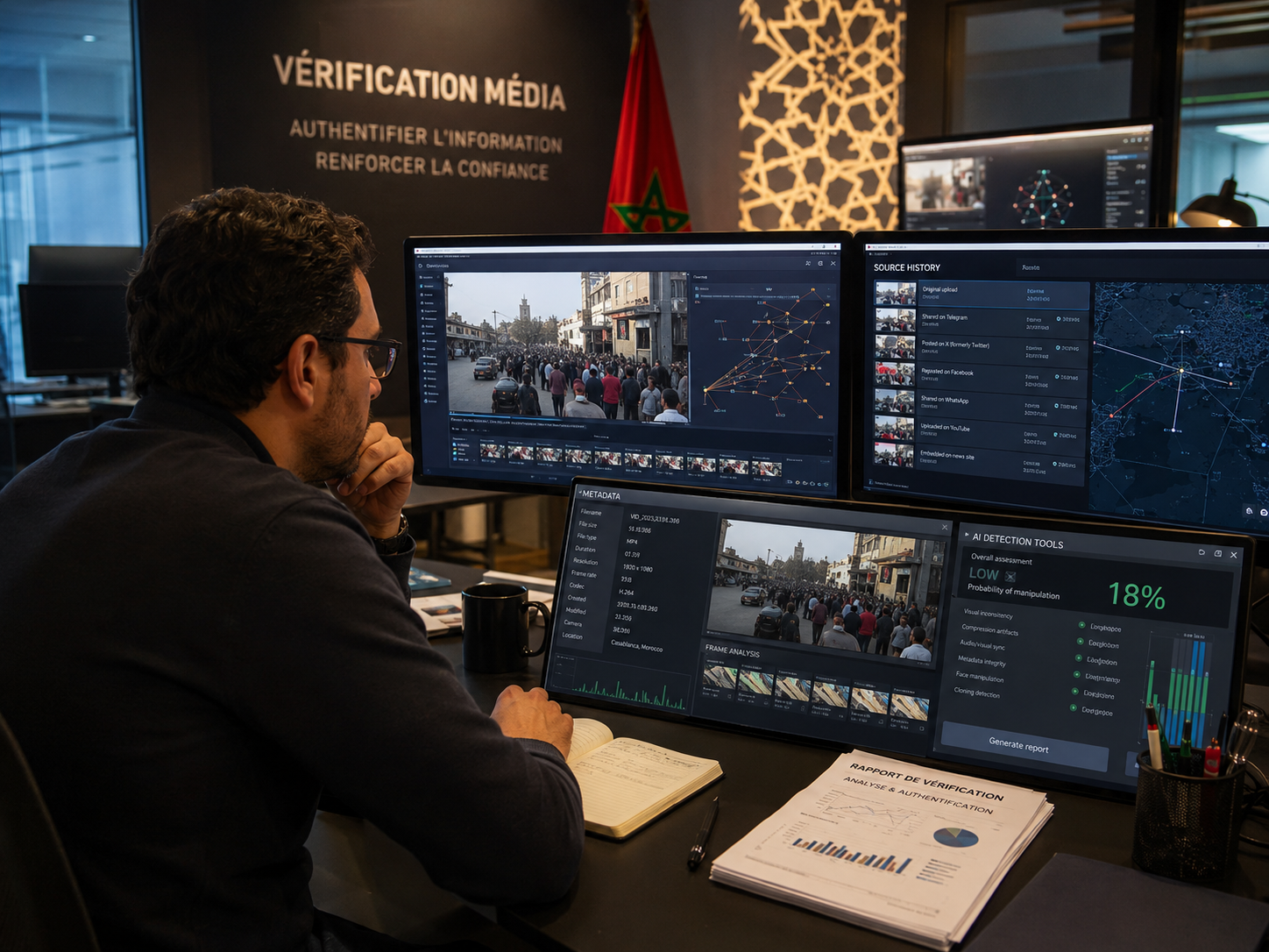 Clear permanent labelling making AI-generated or modified audiovisual content transparent to viewers