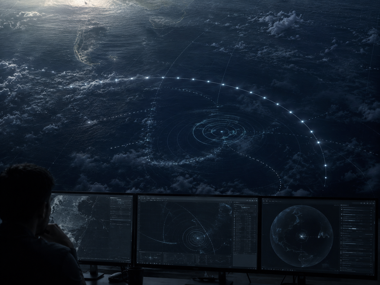 MH370 seventh arc representing the final satellite constraint near the likely end of flight