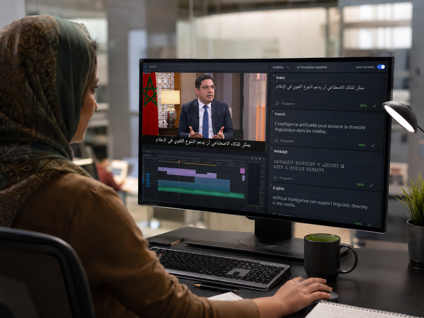 Dedicated verification desks authenticating images video and synthetic media inside Moroccan newsrooms