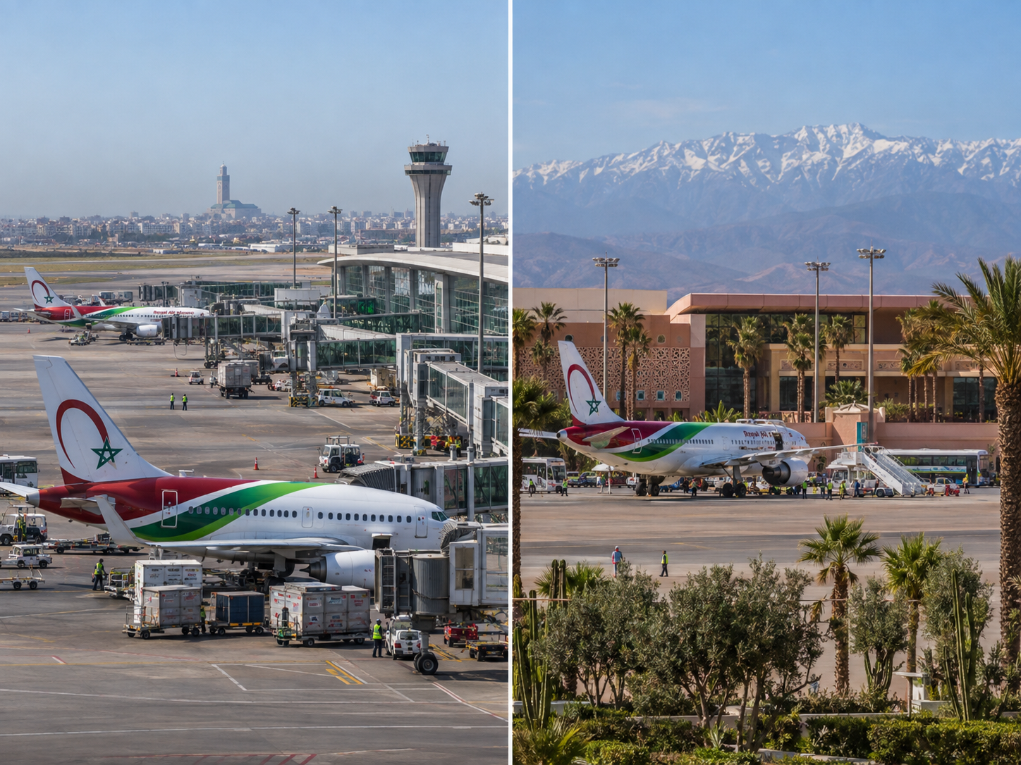 Casablanca Mohammed V and Marrakech Menara airports as complementary Moroccan aviation gateways