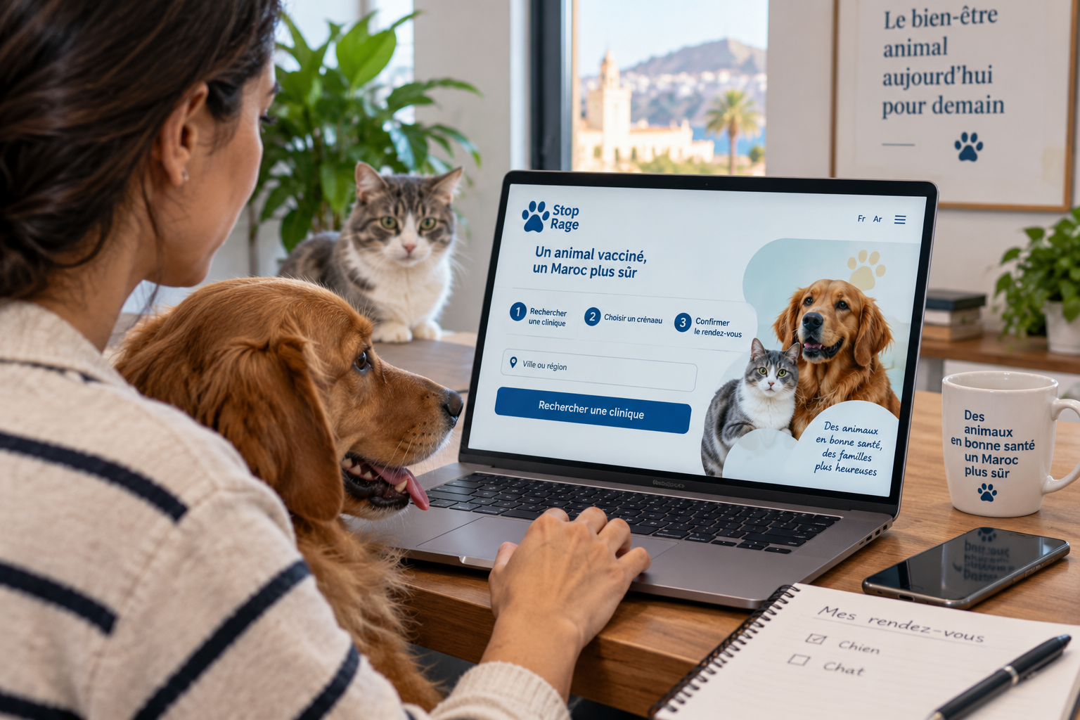 How pet owners in Morocco can book a free rabies vaccination appointment through Stop Rage