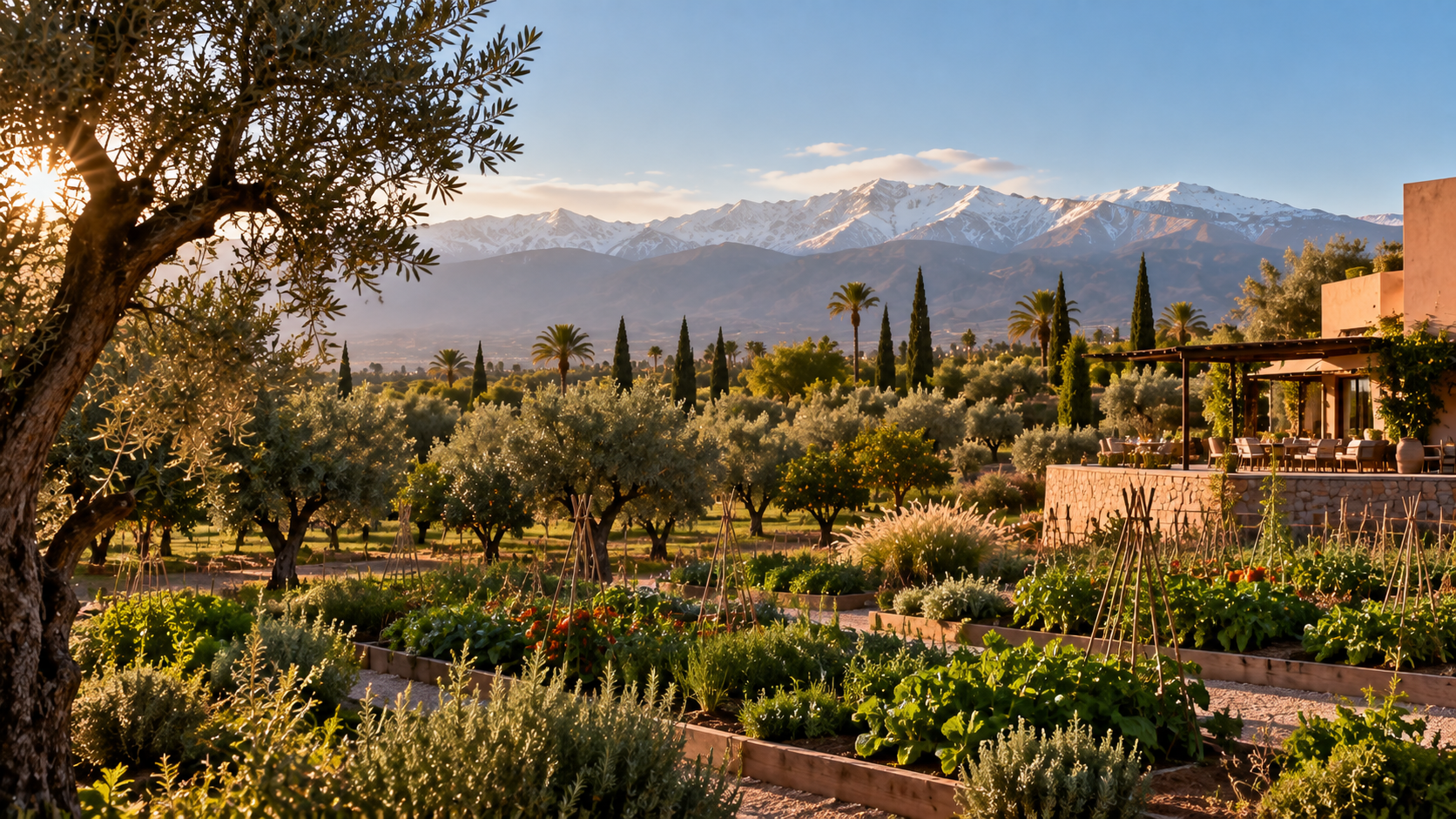 Farm-grown food olive groves citrus orchards and gardens at Virgin Limited Edition's new Morocco retreat