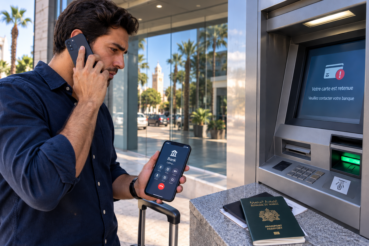 What to do immediately when an ATM keeps your bank card in Morocco