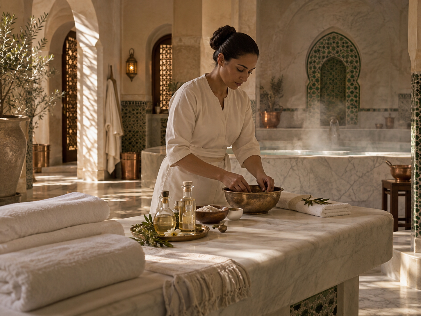 Susanne Kaufmann and La Mamounia exclusive hammam ritual in Marrakech, Morocco