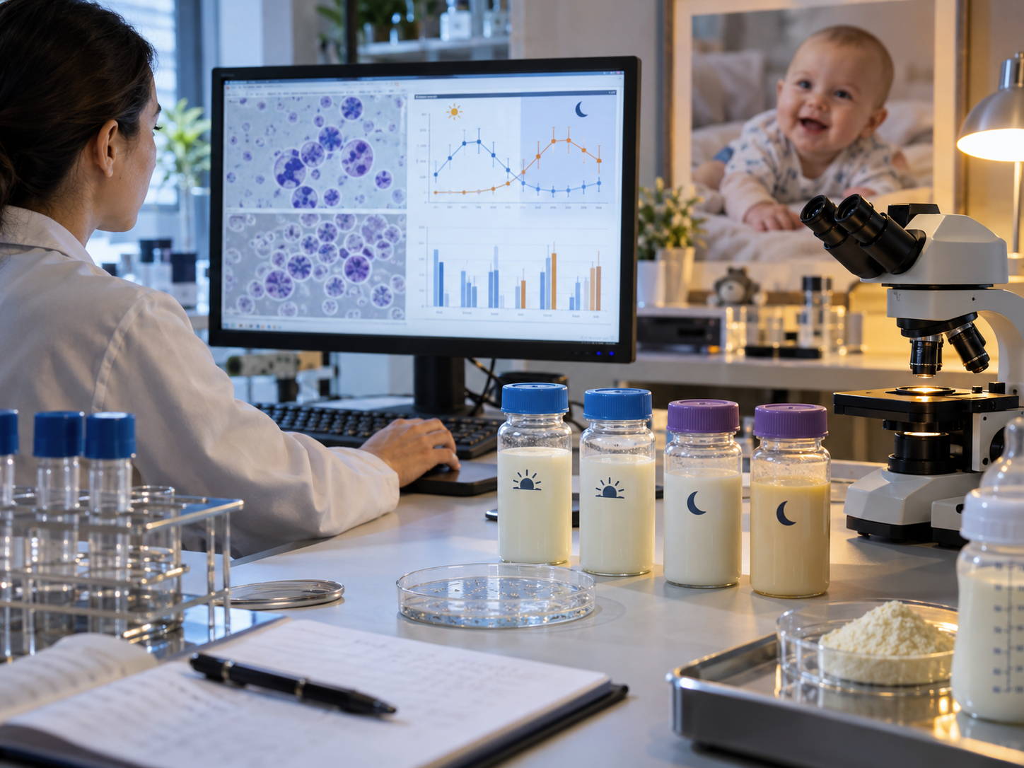 Breast milk day-night rhythm with morning cortisol and nighttime melatonin changes in human milk