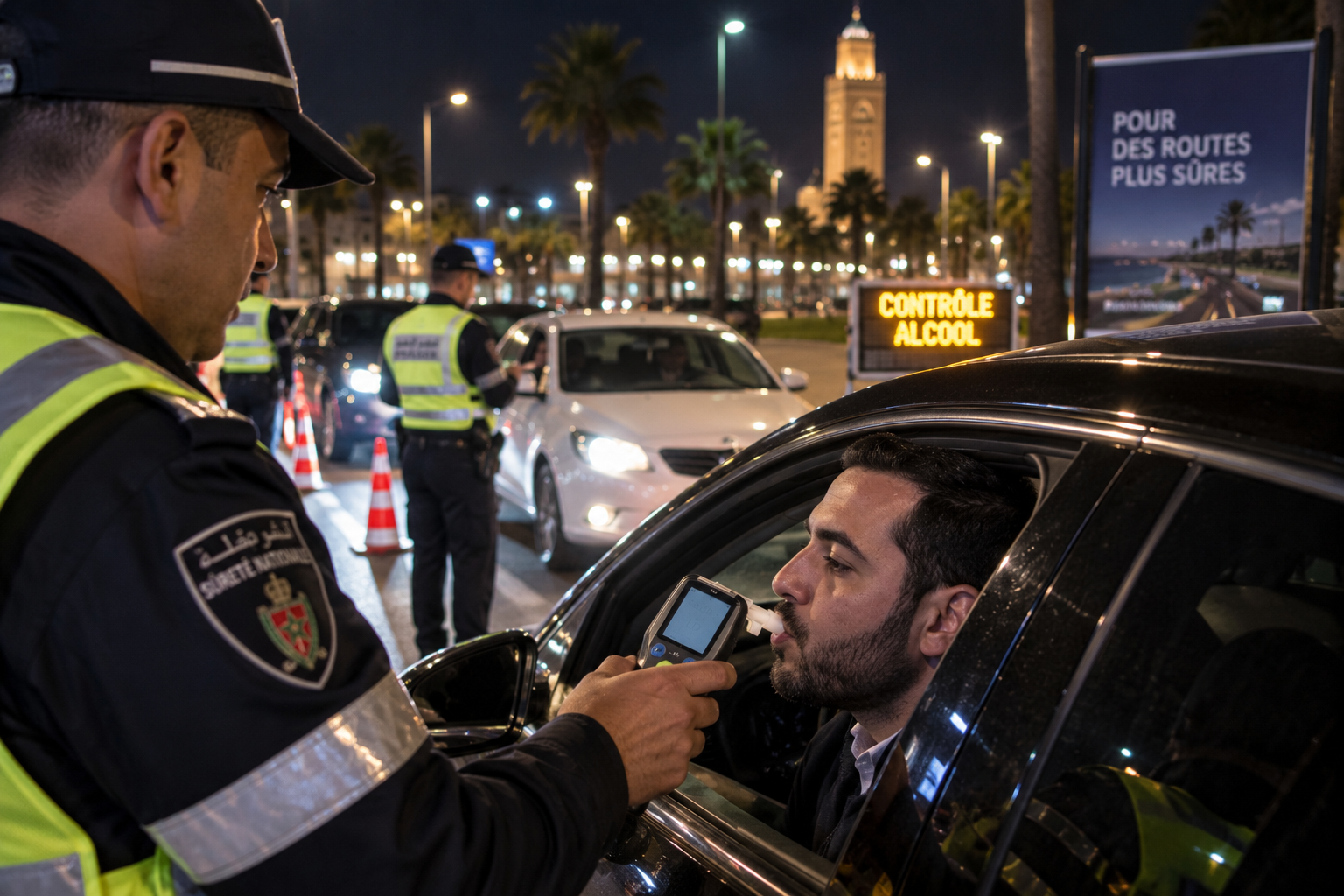 Road safety in Morocco highlighting innocent passengers, pedestrians, cyclists and other drivers at risk from impaired driving